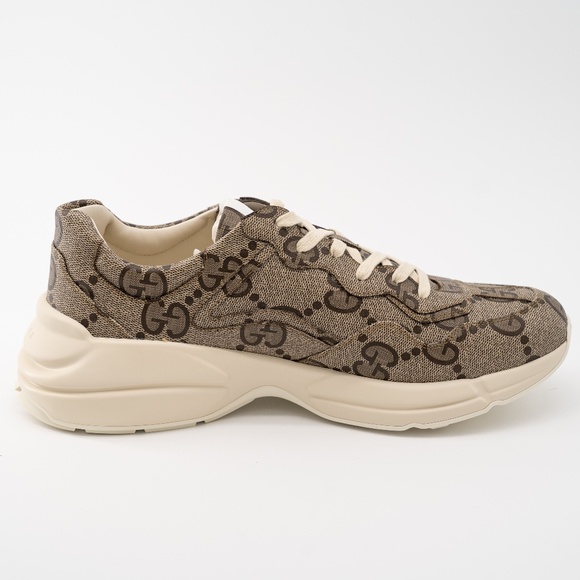 Size 15.5G - Gucci 100 Rhyton Sneaker Beige Monogram Macro GG Canvas - Picture 6 of 13